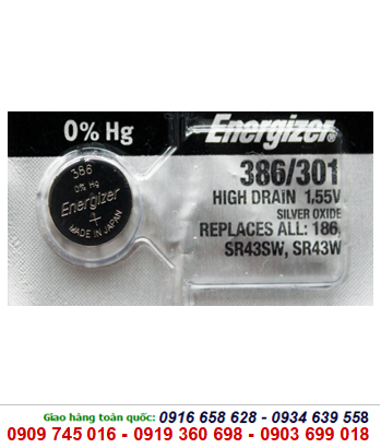 Pin Energizer SR43SW,386/301 Silver Oxide 1,55V chính hãng Energizer USA 